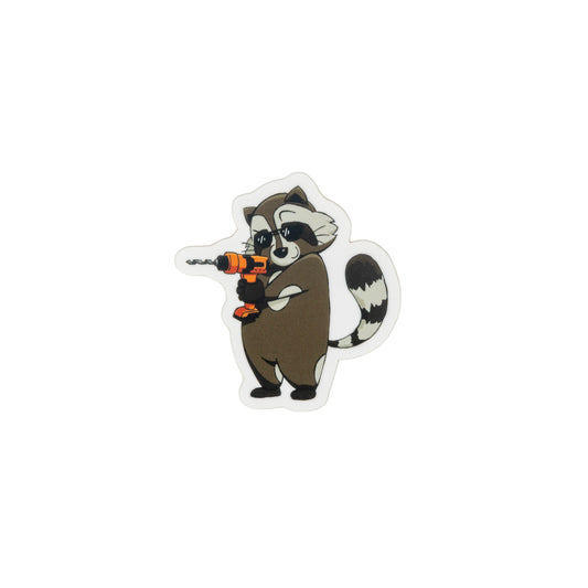 Cool Raccoon Drilling Sticker