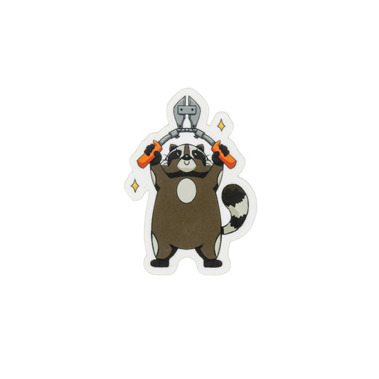 Raccoon Wielding Boltcutters Stickers