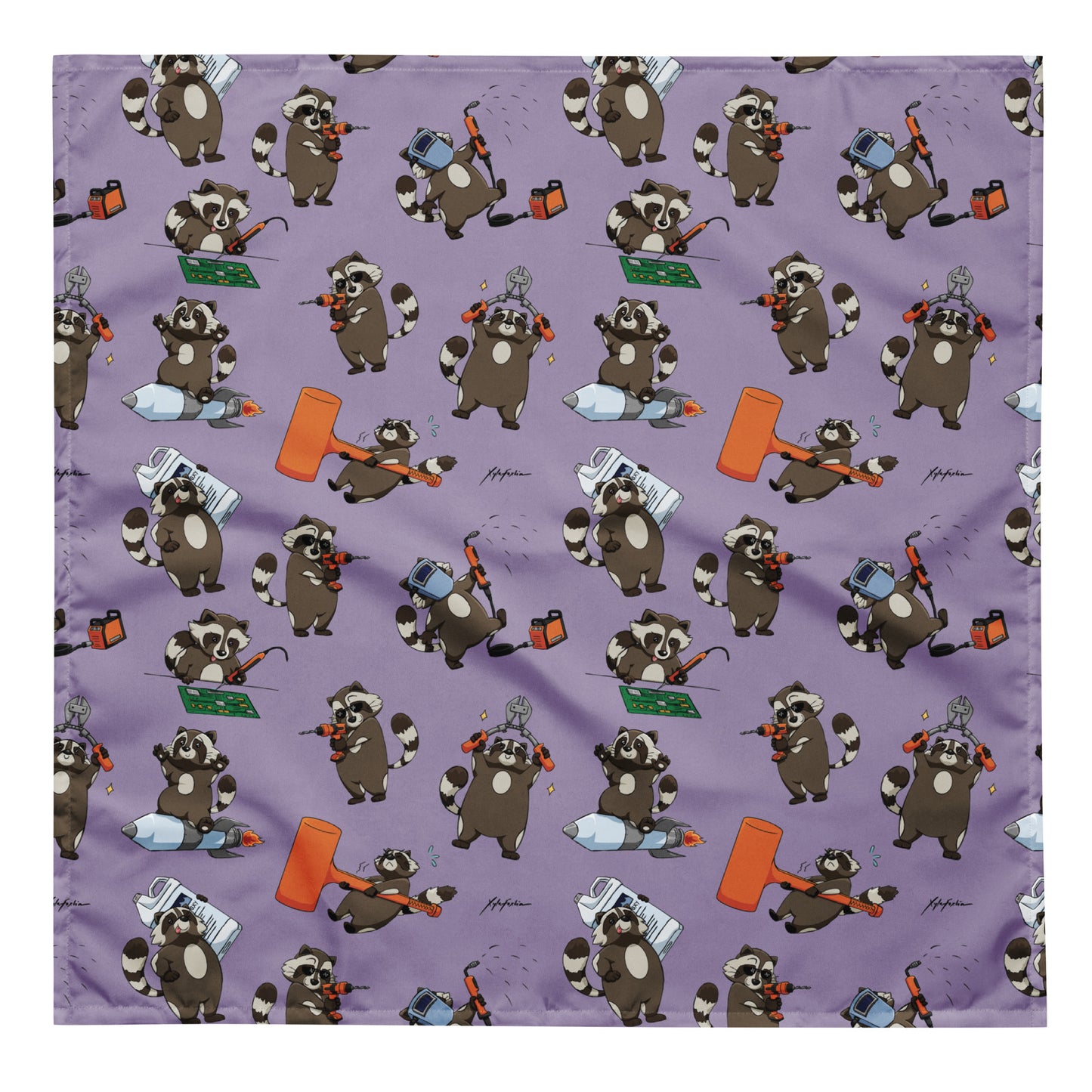 AH! RACCOONS EVERYWHERE! Lilac Bandana