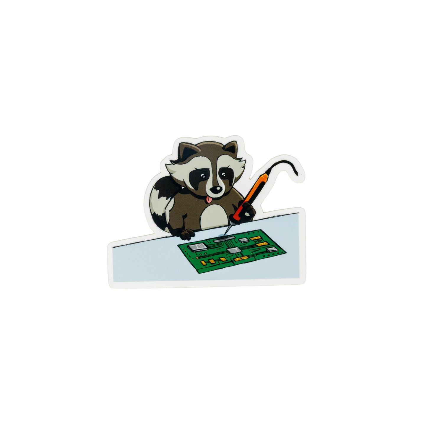 Raccoon Soldering Sticker