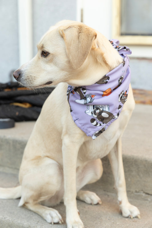 AH! RACCOONS EVERYWHERE! Lilac Bandana