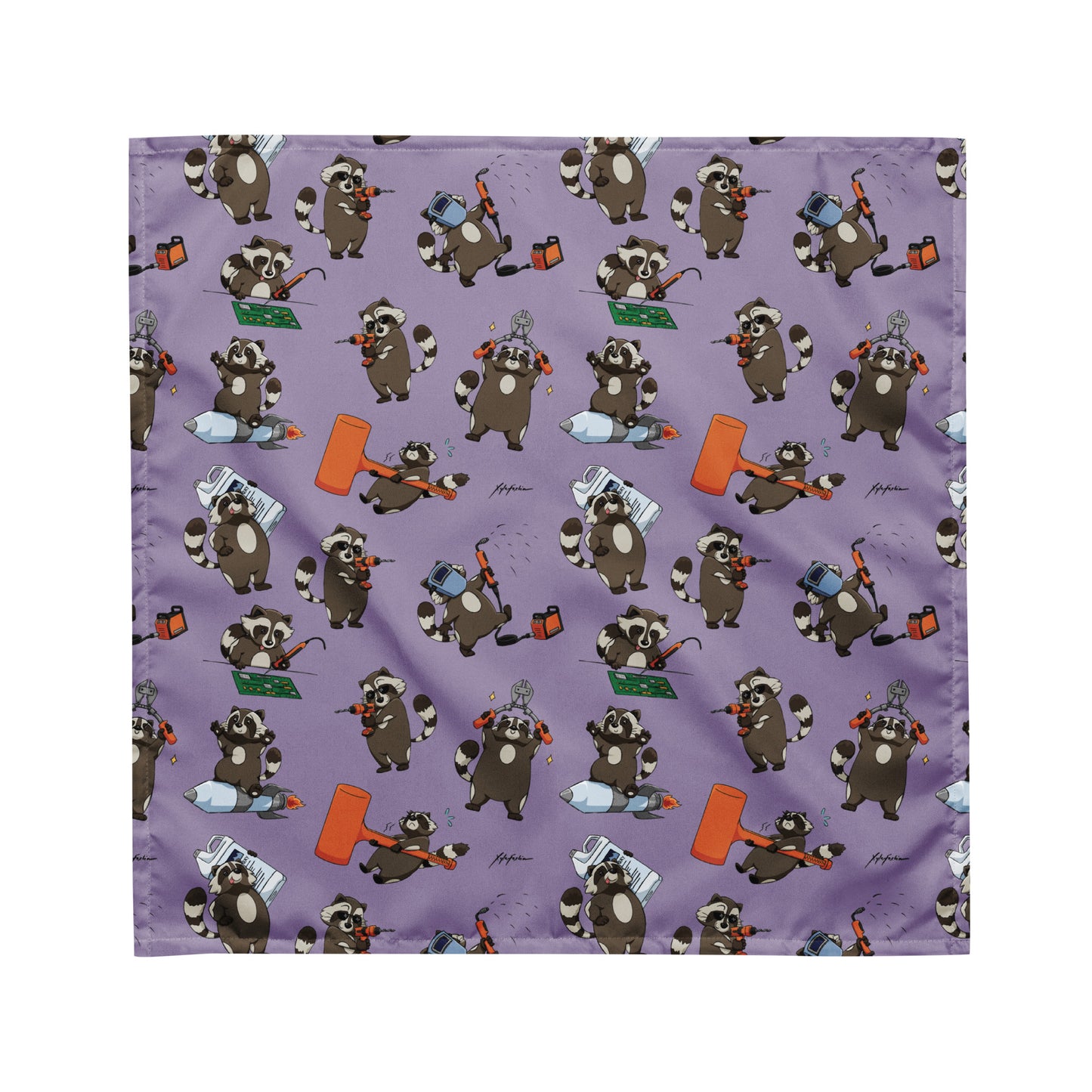 AH! RACCOONS EVERYWHERE! Lilac Bandana