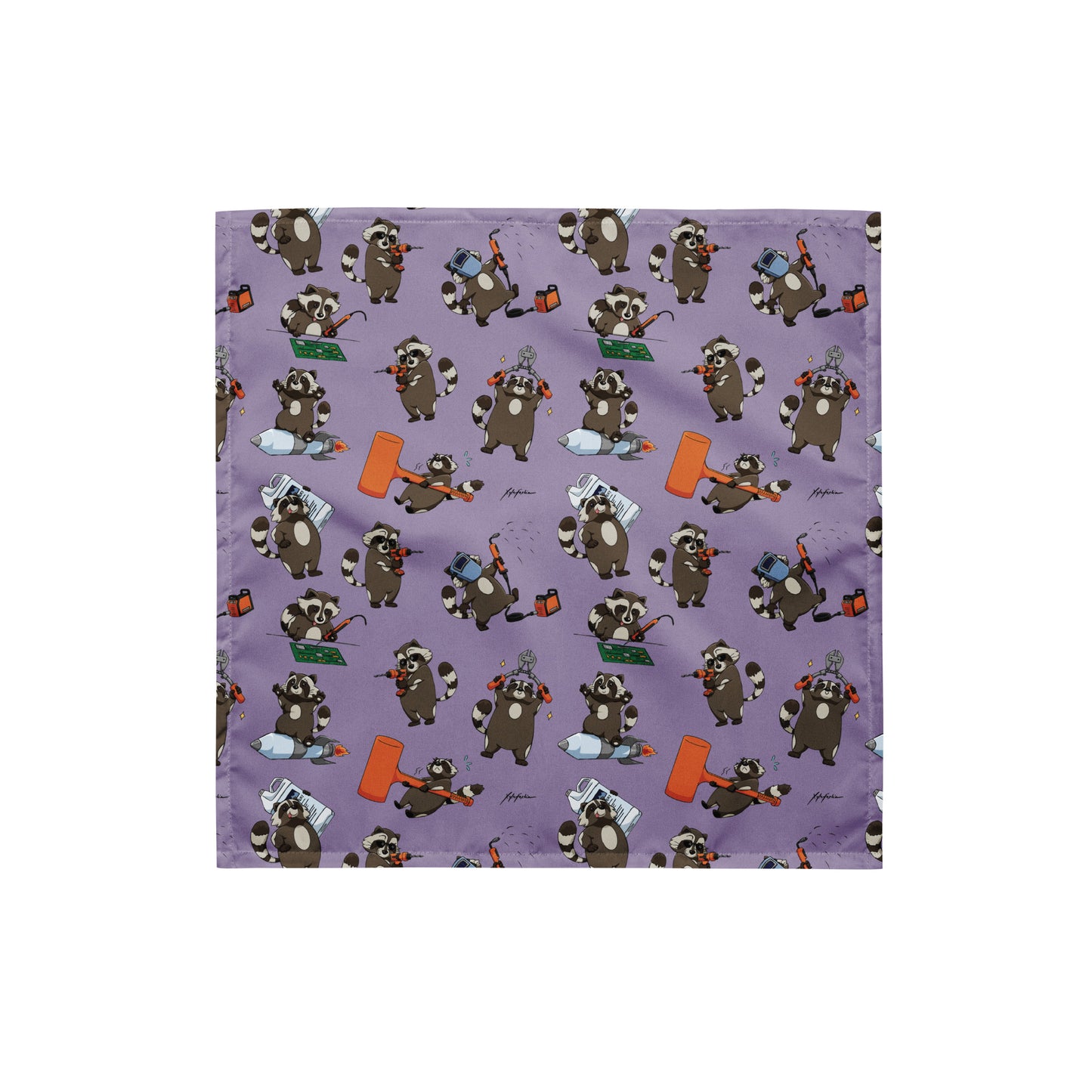 AH! RACCOONS EVERYWHERE! Lilac Bandana