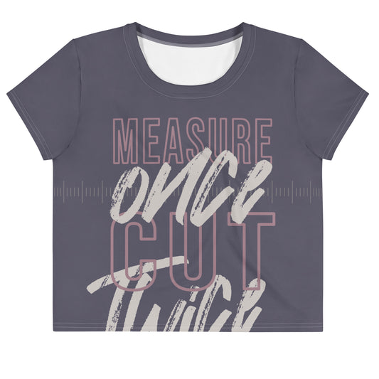 Measure Once Cut Twice Crop Tee - Purple