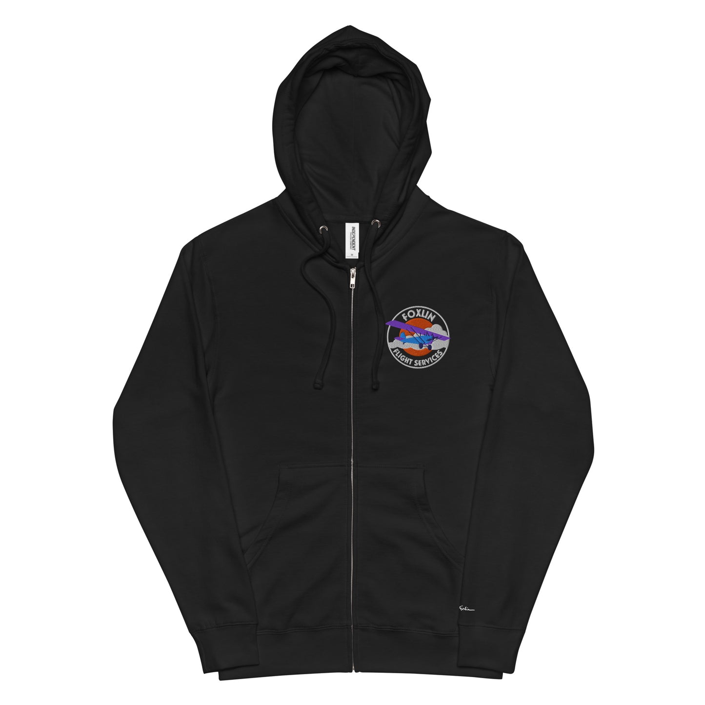 Foxlin Flight Services Embroidered Zip-Up Hoodie